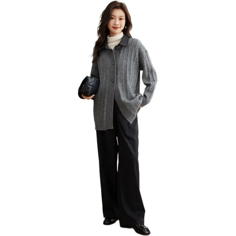 Mo Han Yi Mei Knitwear Women's Heather Gray-6