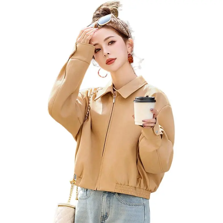 Yi Mengyuan Leather Jackets Coats Women's-7