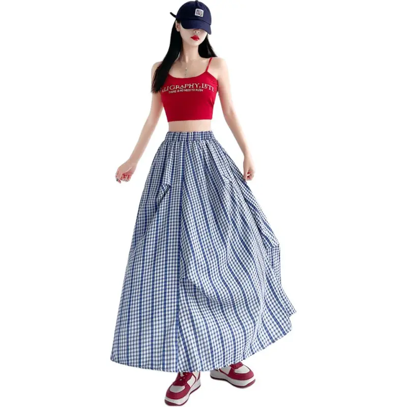 Flowers In Water Casual Long Skirt Women's-4