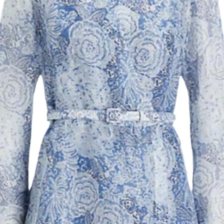 Ralph Lauren Collection SS25 Long Sleeved Dress Women's Blue-2