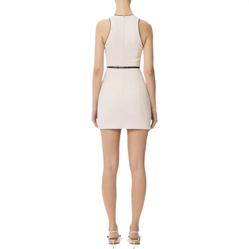 Elisabetta Franchi Contrasted Belt Crêpe Dress-1