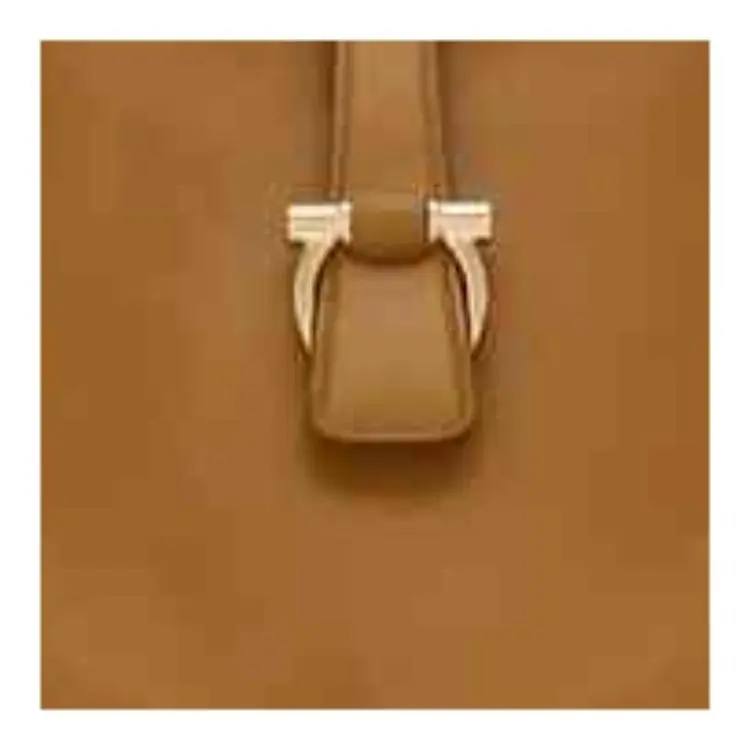 FERRAGAMO GANCINI Cow Leather Tote Bag Shopping Bag Shoulder Bag Handbag Medium Size Women's Camel-3