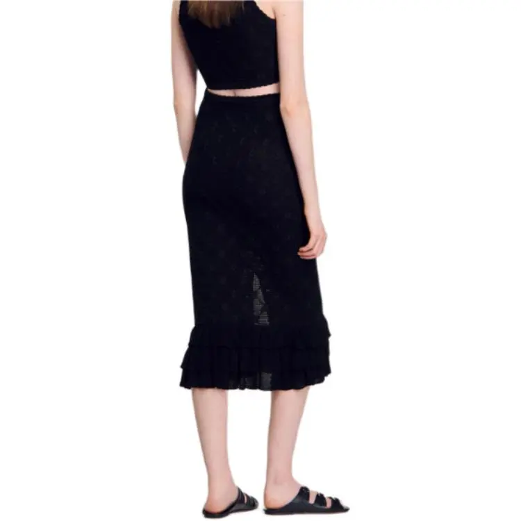 Sandro Floral embroidered Midi Skirt-2