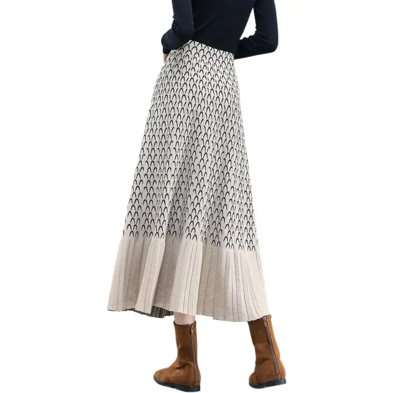 【dme】 Knit Long Skirt Women's Apricot-1