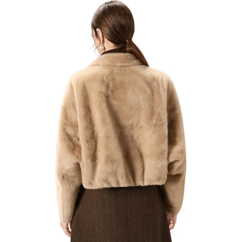 FENHONGMALI Velvet feel Coat Women's Camel-0