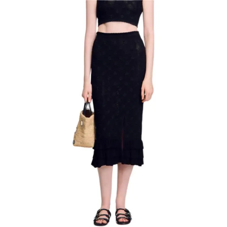 Sandro Floral embroidered Midi Skirt-3