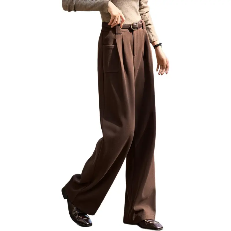 Mo Han Yi Mei Casual Pants Women's Dark Coffee-4