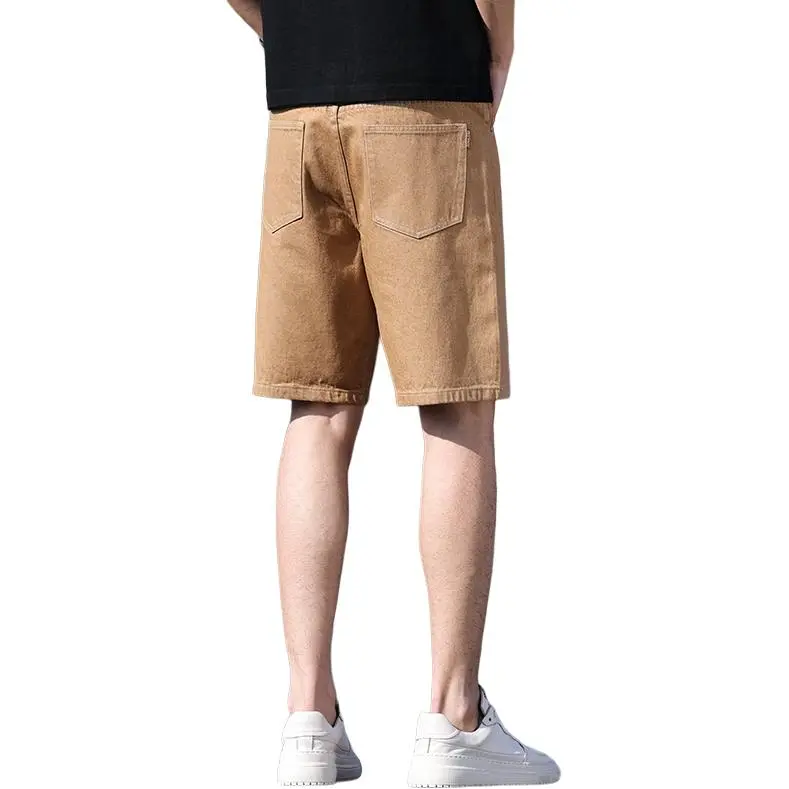 DANIUCHUANSHUO Summer Denim Shorts Men's Dark Khaki-1