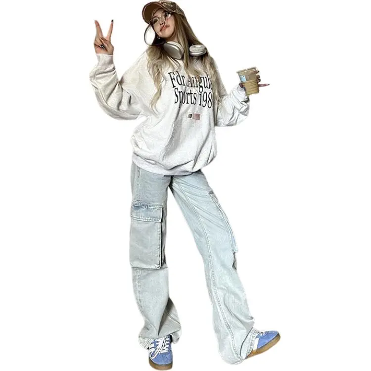 Flowers In Water Jeans Women's Light Blue-1
