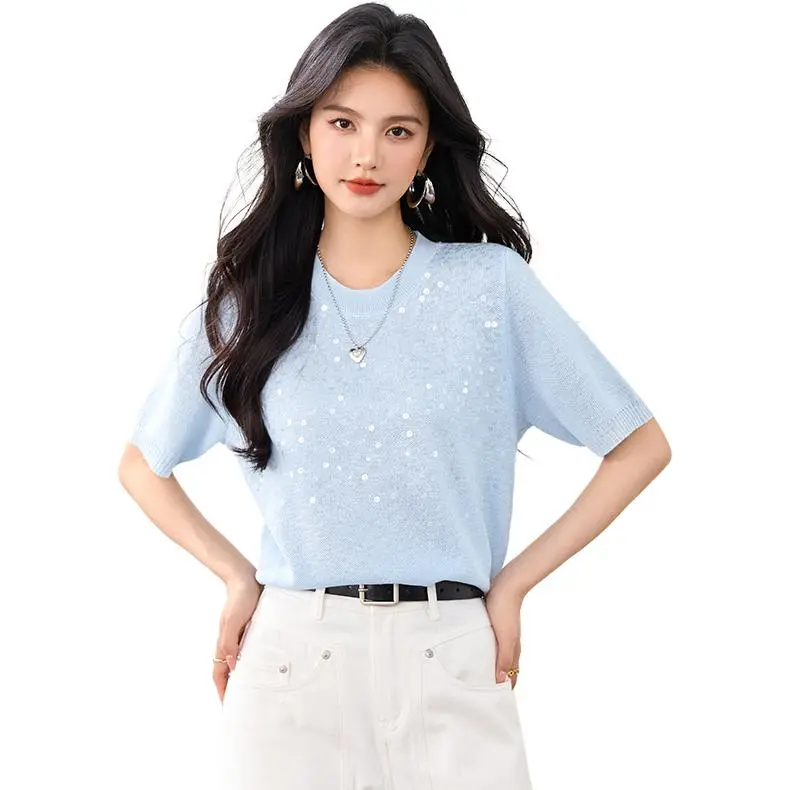 La Chapelle T Shirts Women's Blue-2