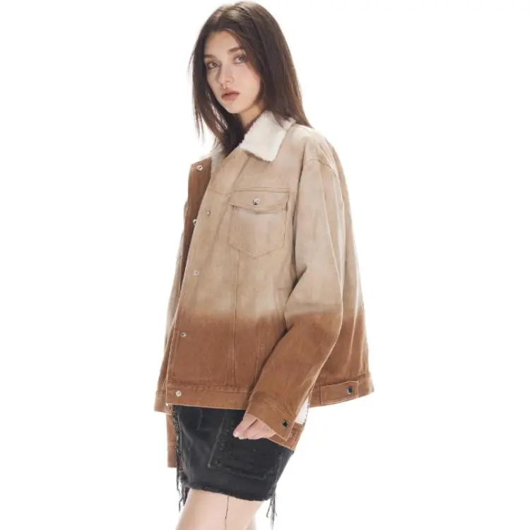 JAC FLEURANT Denim Jacket Women's Brown-3