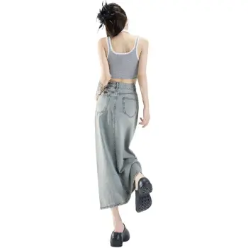 7 SEVFUN Denim Long Skirt Women's