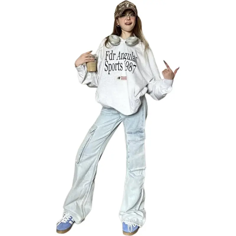 Flowers In Water Jeans Women's Light Blue-3