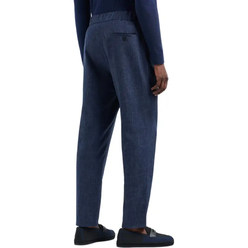 GIORGIO ARMANI Wool Silk And Linen Canvas Single pleat Trousers-3