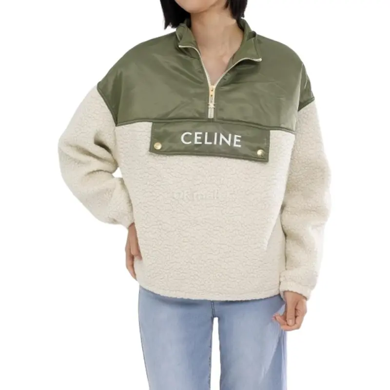 CELINE Cashmere Shearling Jacket Grege/Khaki-5