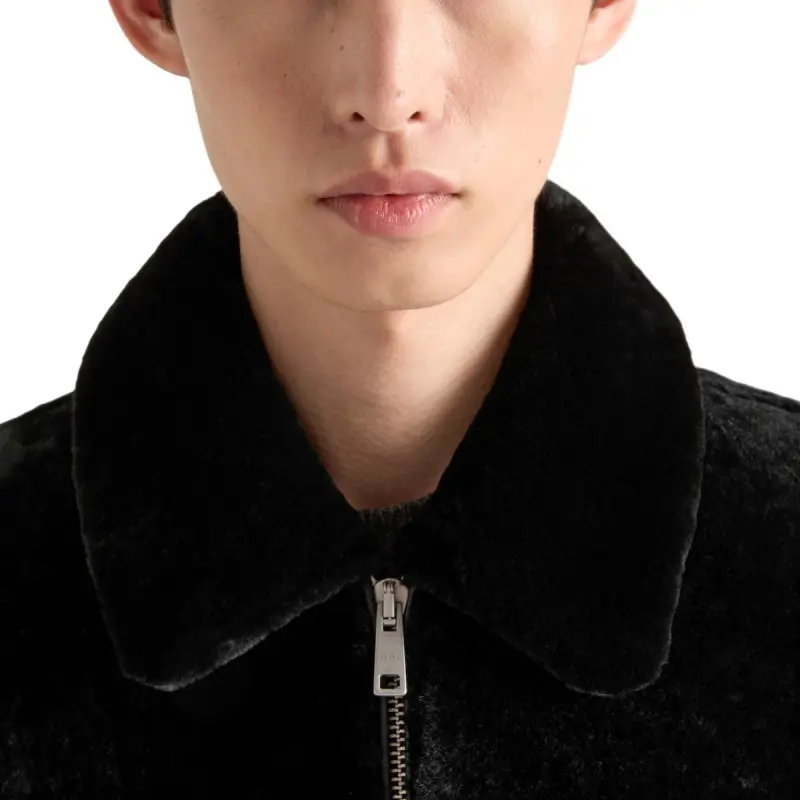 PRADA SS25 Leather Jacket Men's Black-4