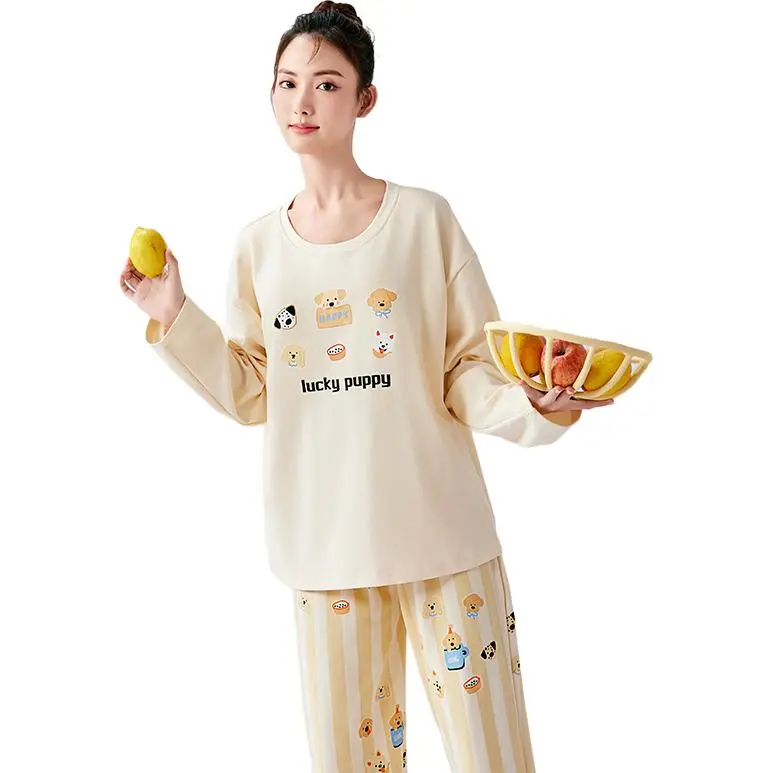 ZAO FU NIAO Pajama Set Women's Cheese Yellow-2