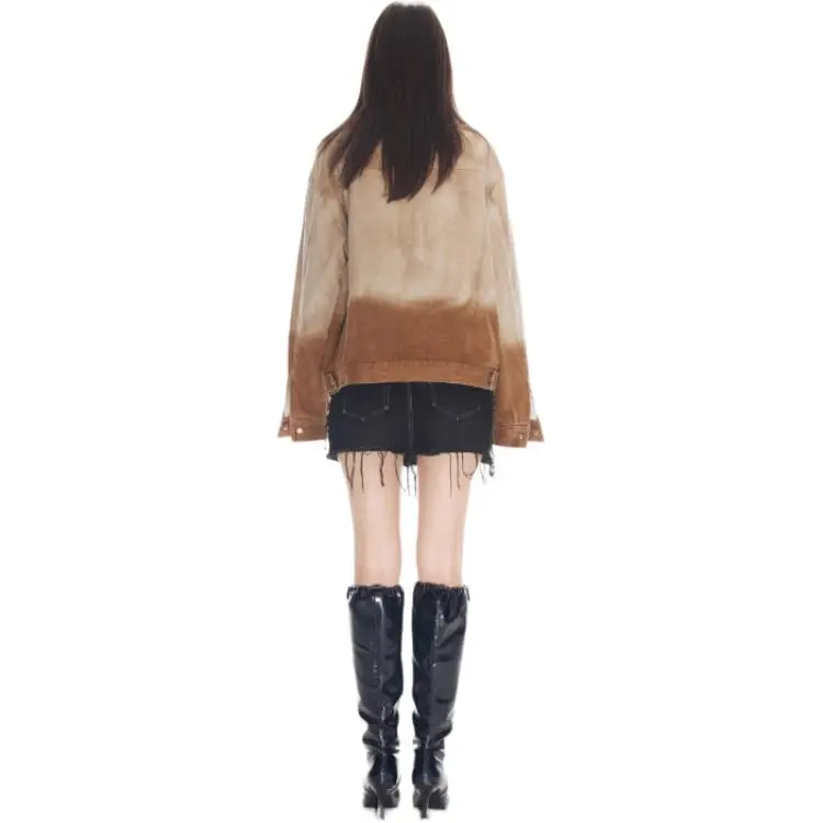 JAC FLEURANT Denim Jacket Women's Brown-5