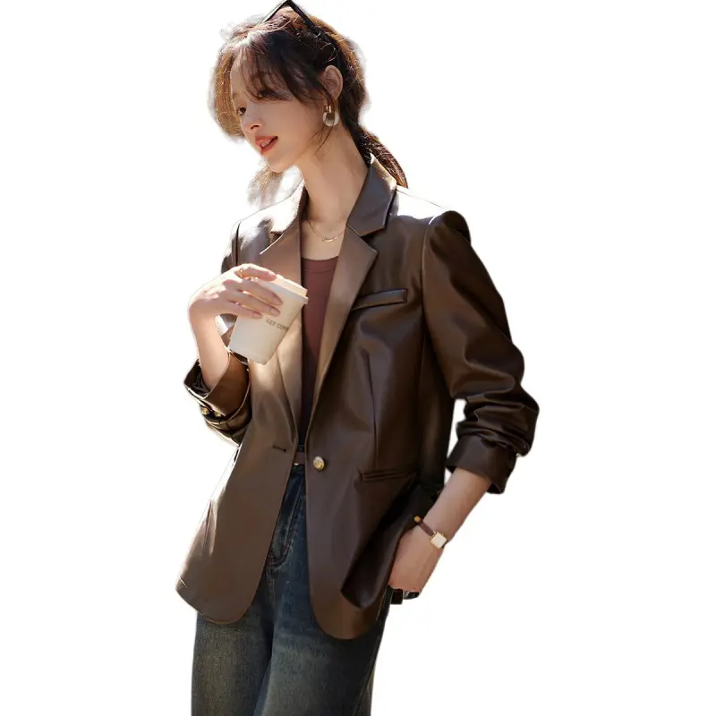 Mo Han Yi Mei Business Suit Coat Women's Coffee-4