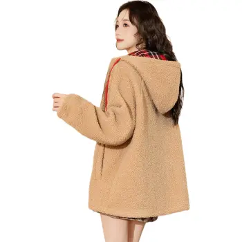 Tonlion Velvet feel Coat Women's Khaki