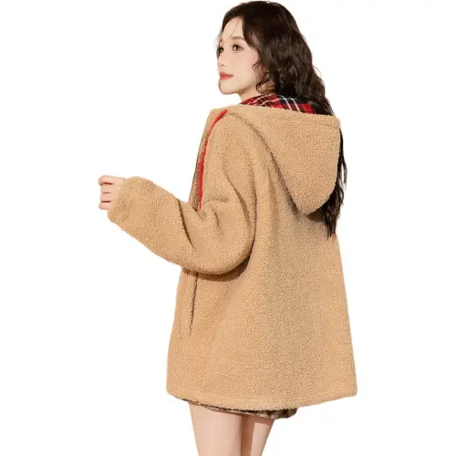Tonlion Velvet feel Coat Women's Khaki