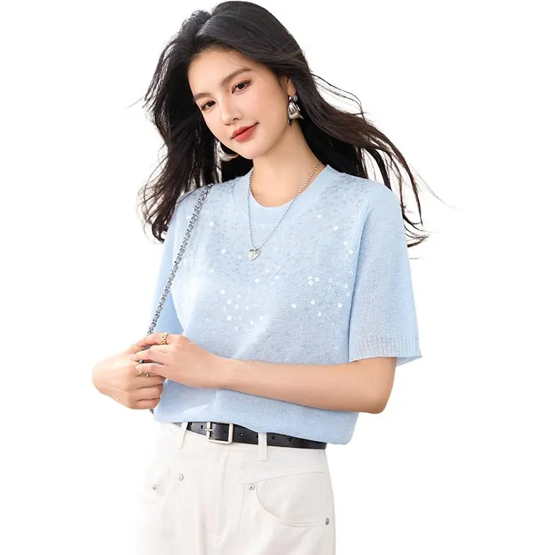 La Chapelle T Shirts Women's Blue-1