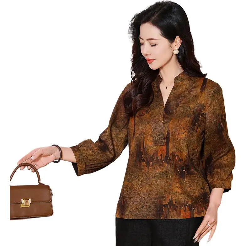 Yi Mengyuan Silk Shirt Women's Image Color-2