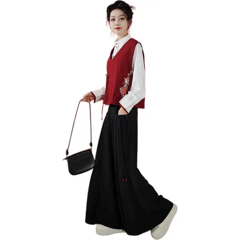 XINGHEHANGE New Chinese Style Modified Vest Women's Red-2