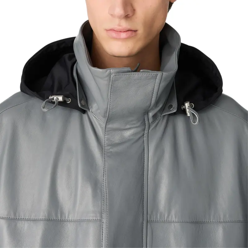 Bottega Veneta SS25 Leather Jacket Men's Pebble Texture-3