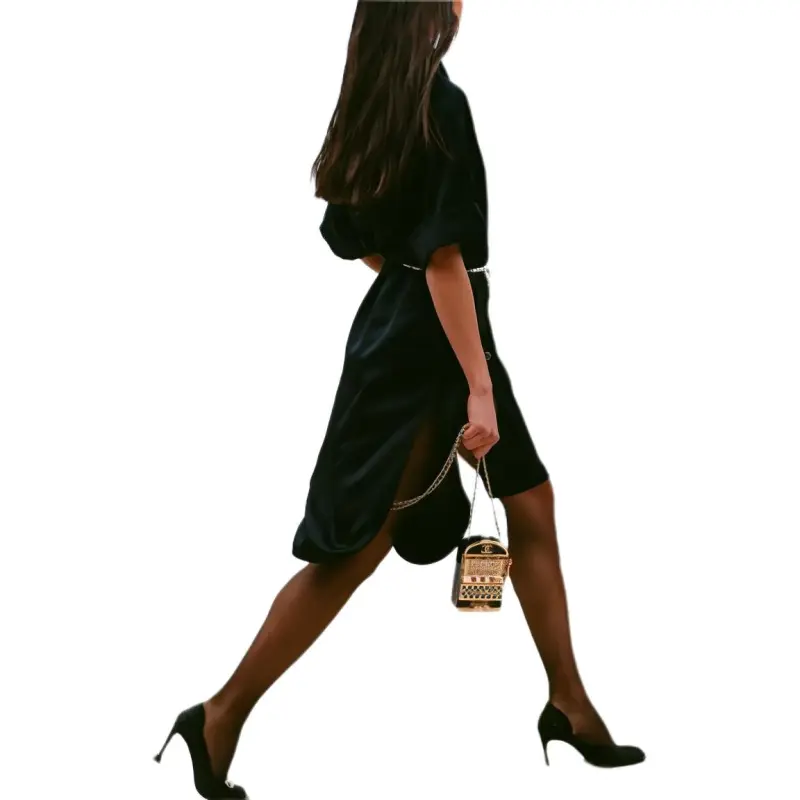 CHANEL SS23 Short-Sleeved Dresses Women's Black-1