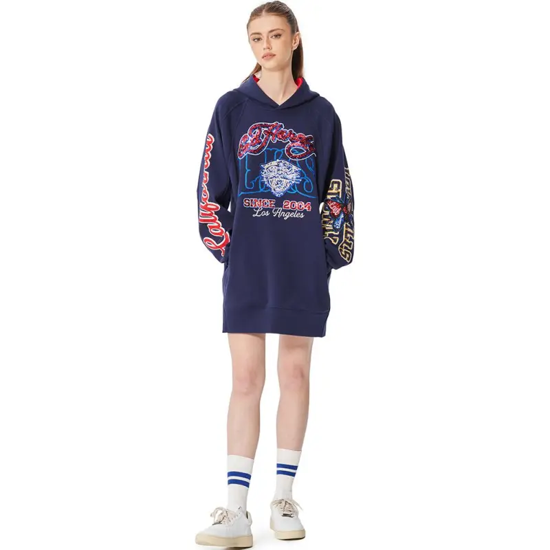Ed Hardy SS25 Long Sleeved Dresses Women's Midnight Blue-2