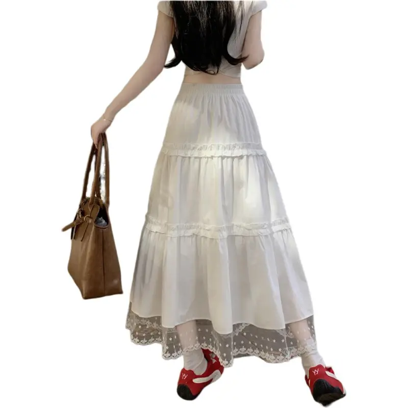 The Temptation Of The Muse Casual Long Skirt Women's White-1