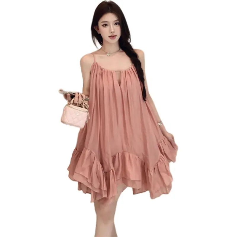 Mu Xiao Xin Slip Dress Women's Pink-5