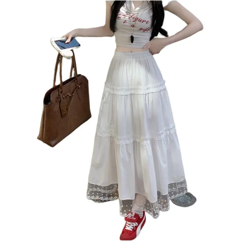 The Temptation Of The Muse Casual Long Skirt Women's White-2