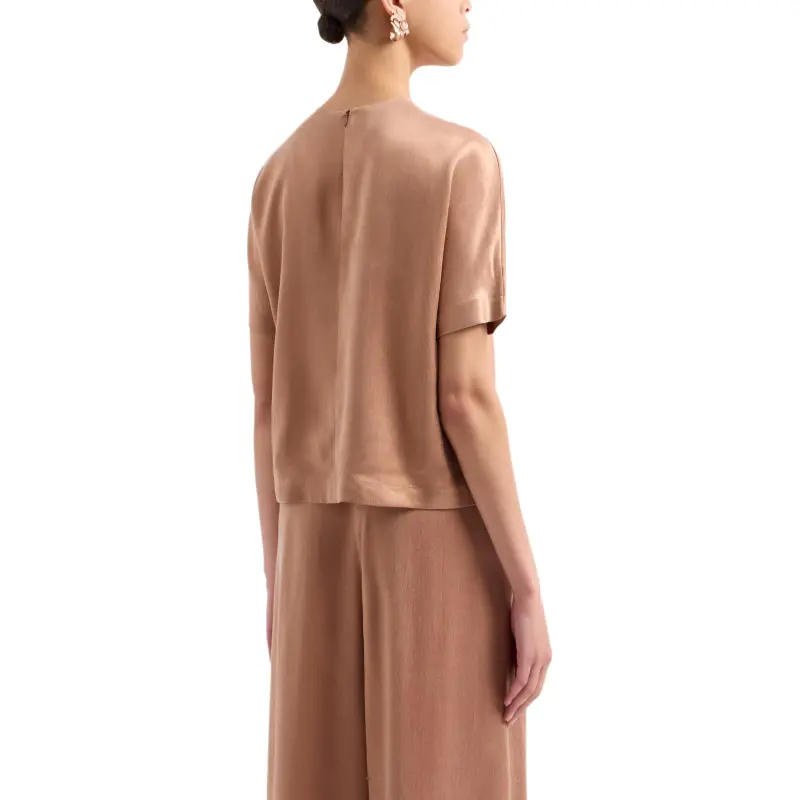 GIORGIO ARMANI Cupro And Viscose Crew neck Blouse-2