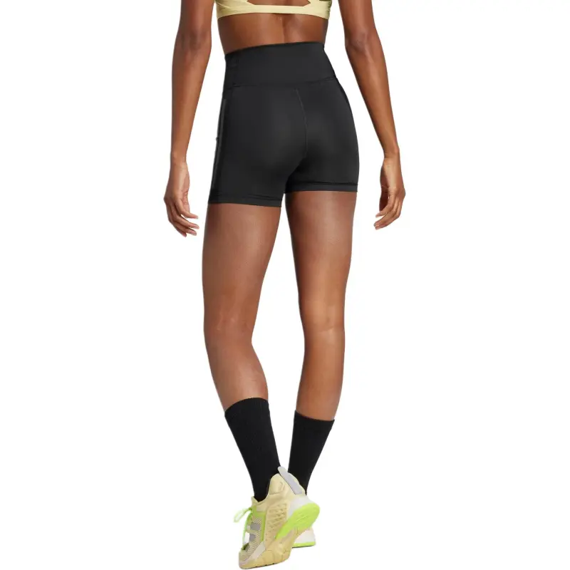 Adidas Women's Optime 3 Stripes 1/4 Short Leggings Black-3