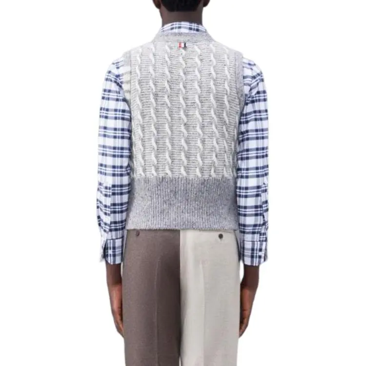 THOM BROWNE· Vest Men's Light Gray-1
