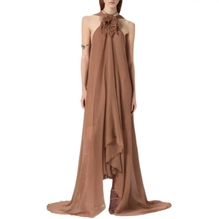Blumarine Floral brooch Maxi Dress-2