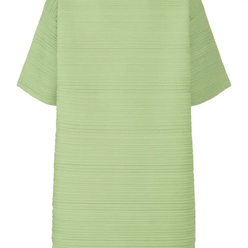 PLEATS PLEASE ISSEY MIYAKE Short Sleeved Dress Women's Light Green-2