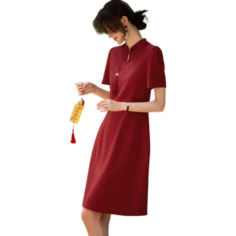 XWI Short Sleeved Dress Women's Red-1