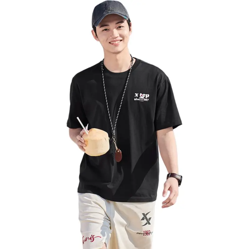 XTEP T Shirts Unisex Jet Black-1