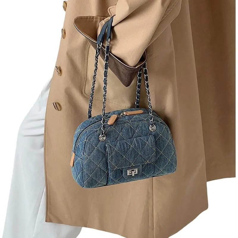 BEMIX PETS Denim Shoulder Bag Women's Blue-1