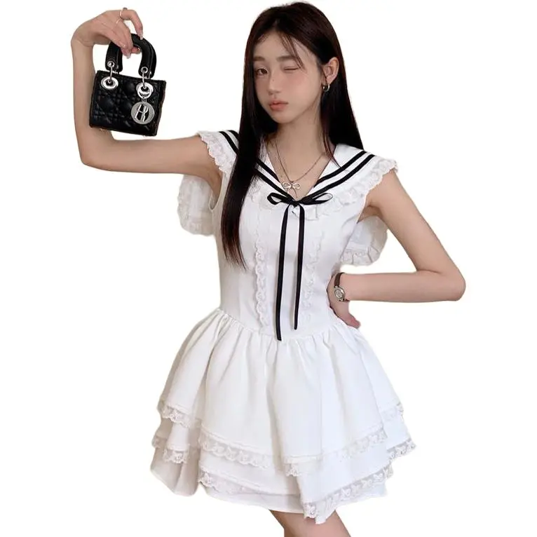 Mu Xiao Xin Sleeveless Dress Women's White-2