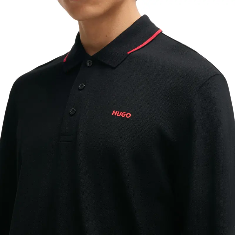 HUGO BOSS Logo Print Long sleeves Polo Shirt-4