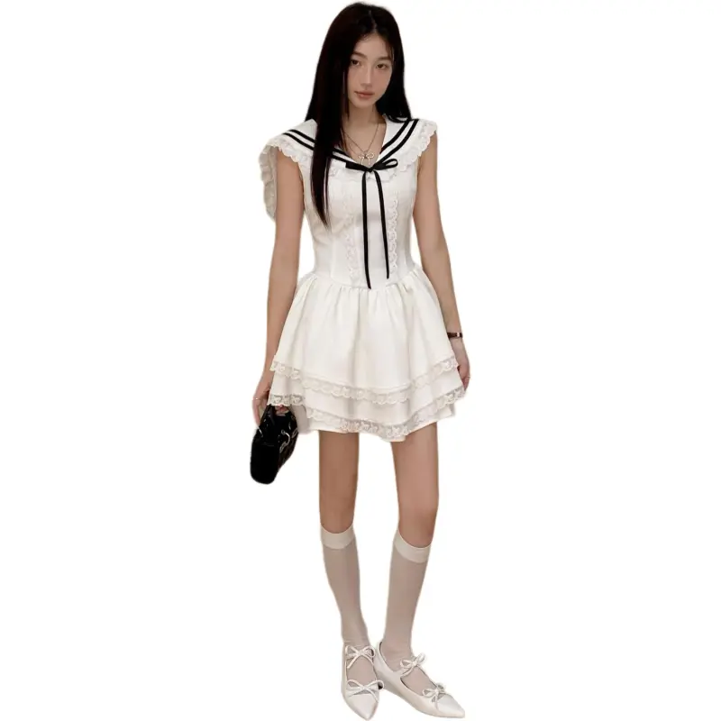 Mu Xiao Xin Sleeveless Dress Women's White-1