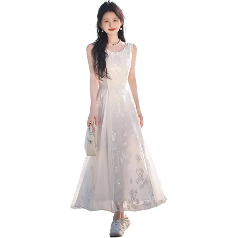 JECCI FIVE Sleeveless Dress Women's White-2