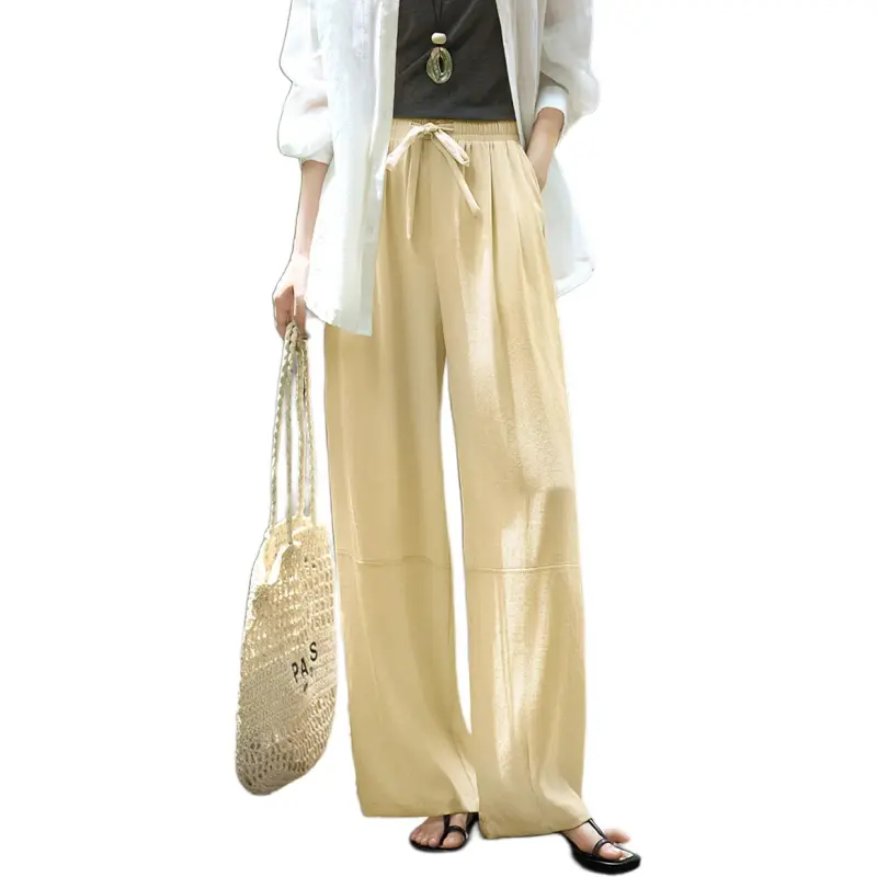 XWI Casual Pants Women's Light Yellow-3