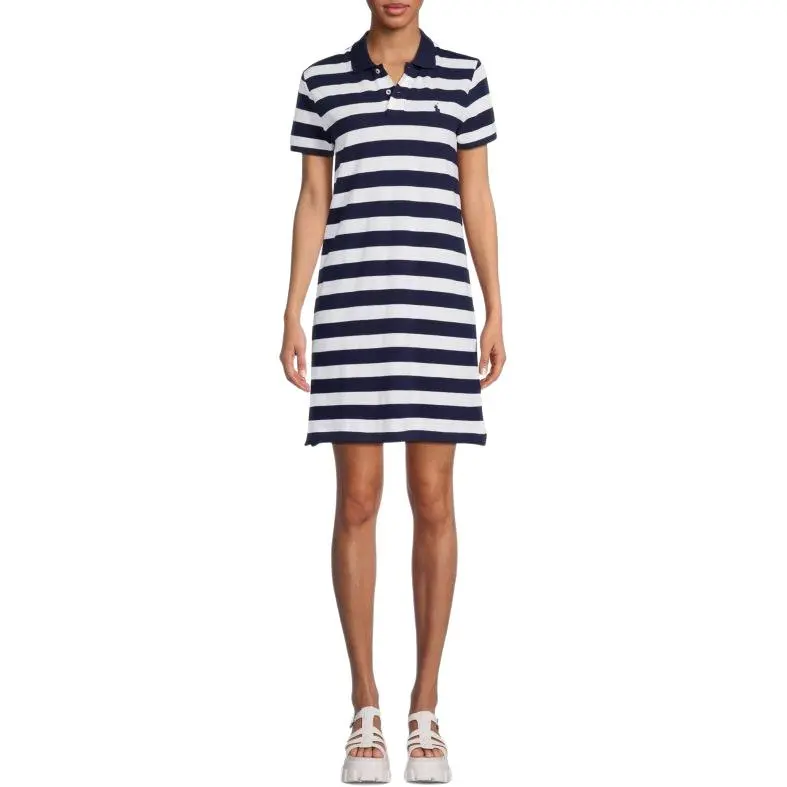 Polo Ralph Lauren SS25 Short Sleeved Dress Women's Navy Blue-1