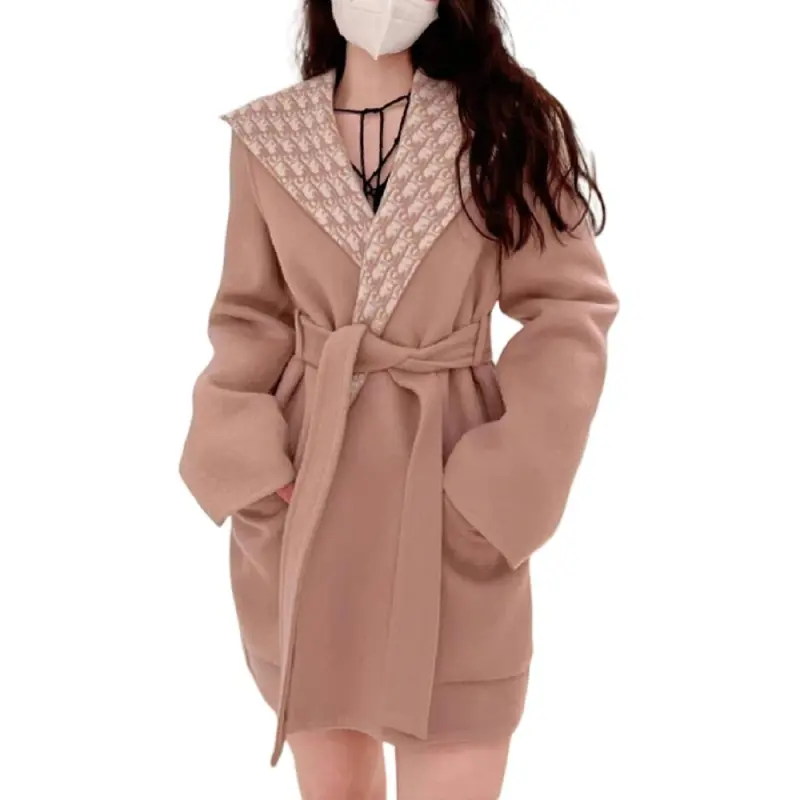DIOR Quarterly New Products Cropped Coats Women's Pink-2