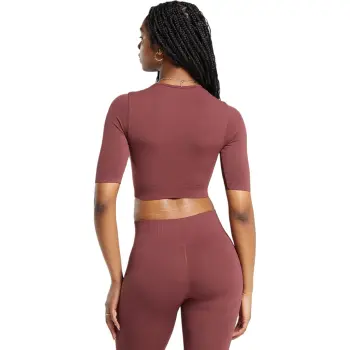GYMSHARK Seamless Crop Top Crop Top Women's Burgundy Brown